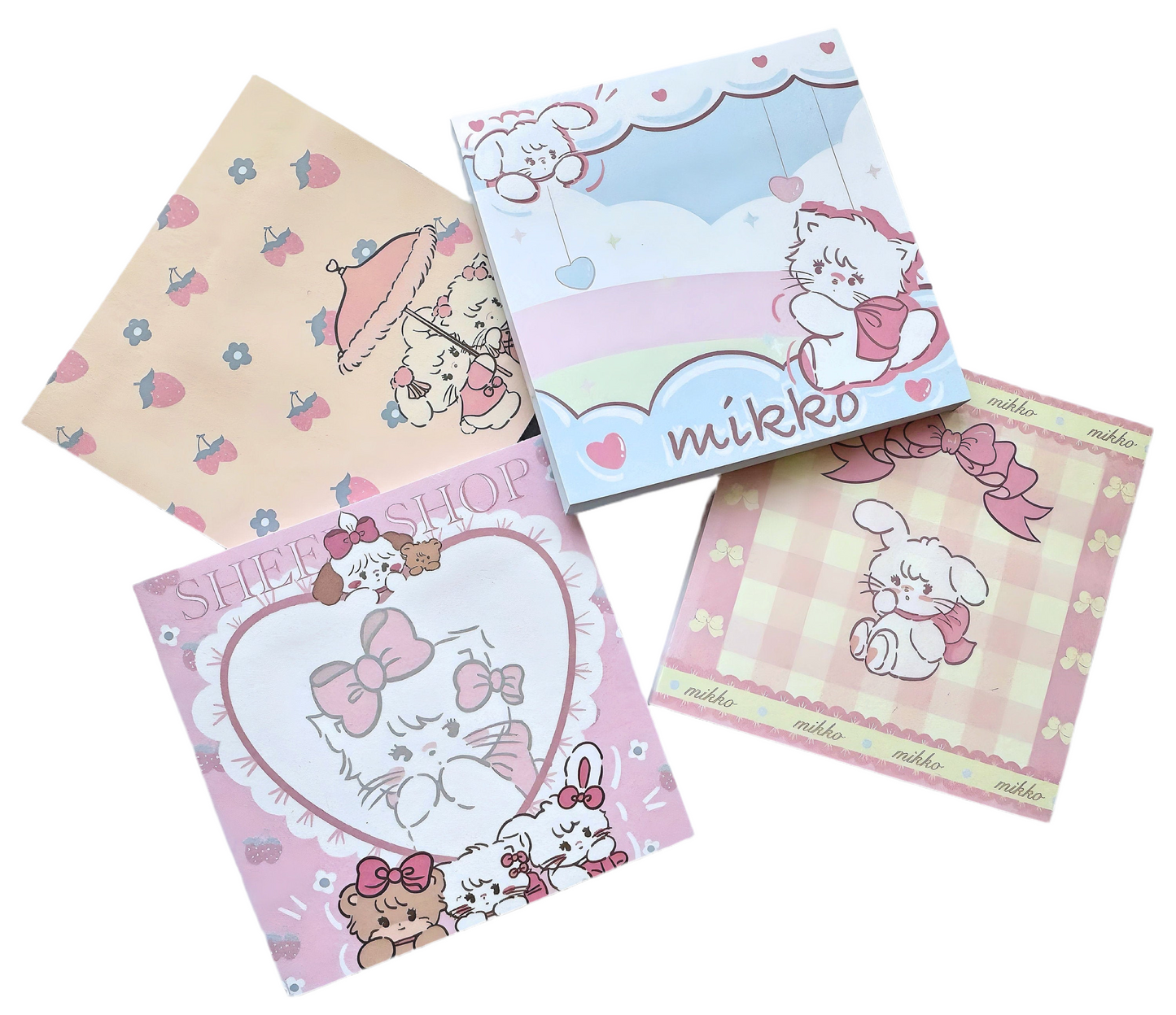 Set of 4 Cute Mikko Notepads