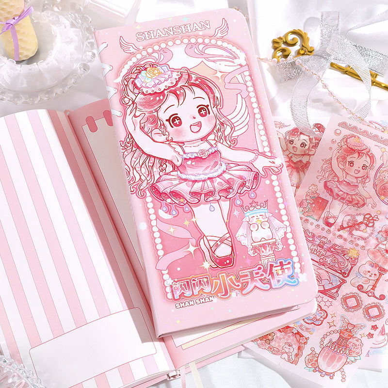 Enchanting Cute Notebooks: Kawaii Cartoon Girl Sky Dream Performers