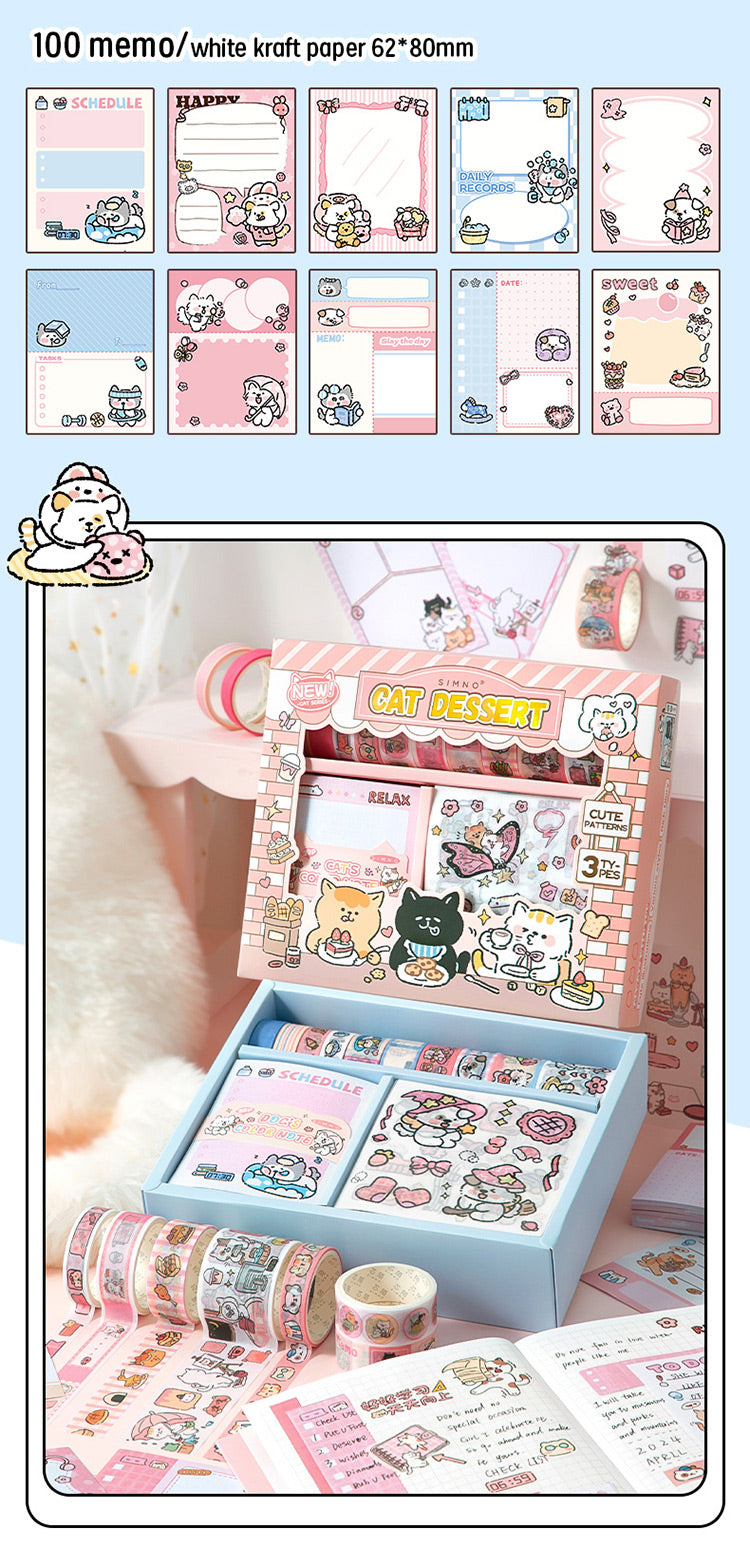 120 PCS Kawaii Puppy Garden Scrapbooking Set Journal Gift Box
