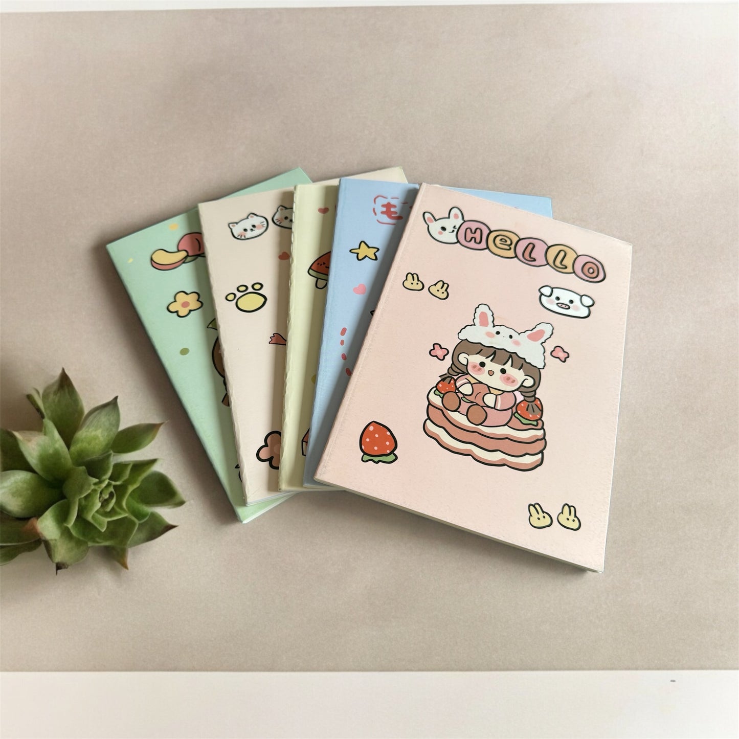 1Pc Cute Notebook Kawaii Cartoon Girl A5 Lined