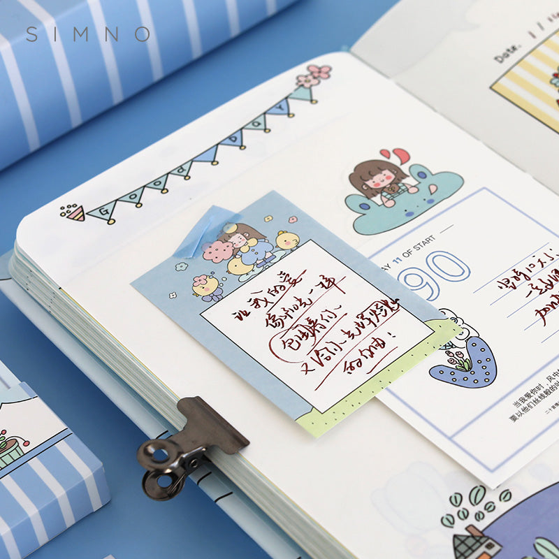 Bunny's Grocery Store 186 Pcs Gift Set Box Blue Journal Kit