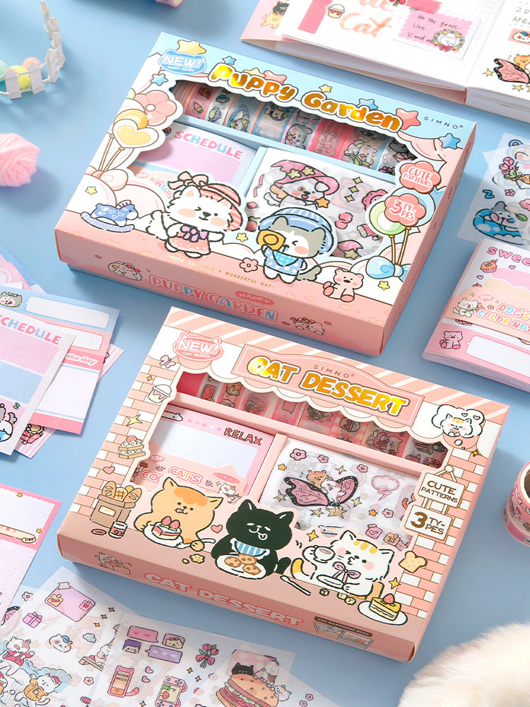 120 PCS Kawaii Puppy Garden Scrapbooking Set Journal Gift Box