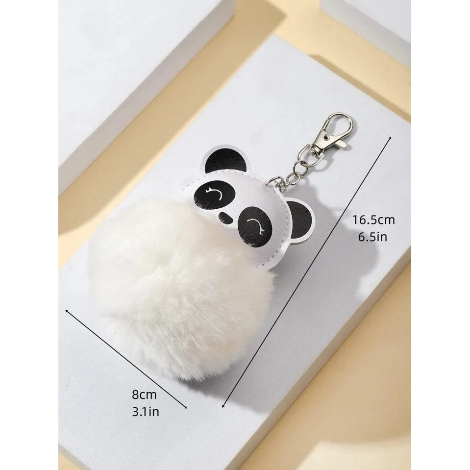 Cute Pompom Keychain Kawaii Panda Keyring