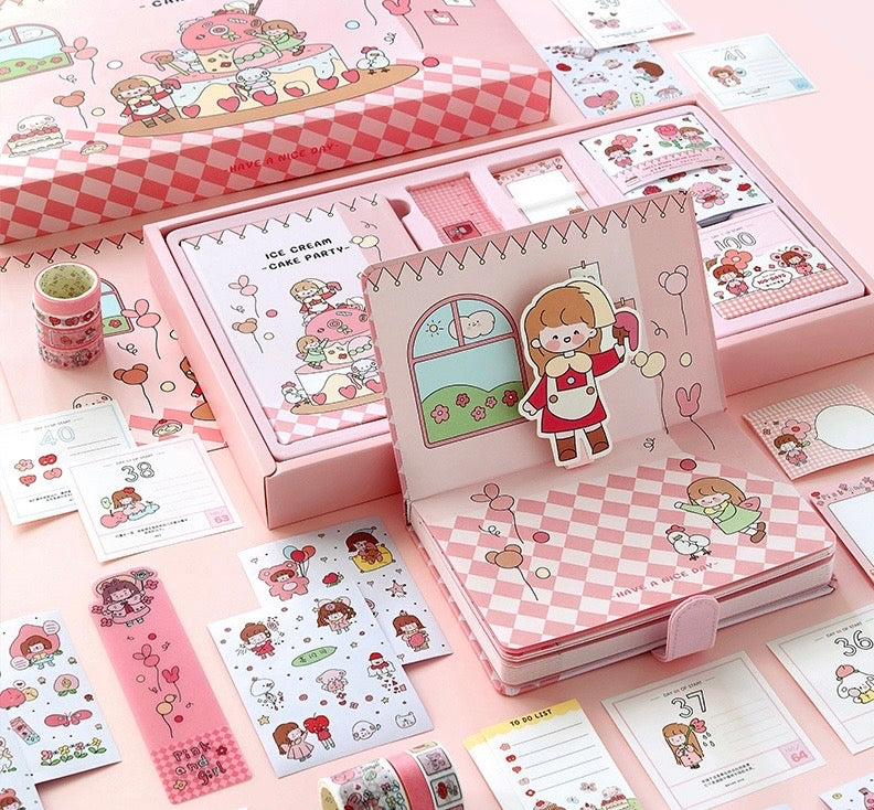 Ice Cream Party Journal Craft Box!! 187Pcs Novelty Gift for Kids
