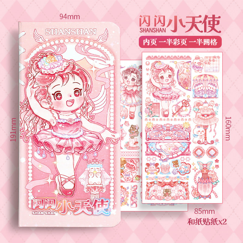 Enchanting Cute Notebooks: Kawaii Cartoon Girl Sky Dream Performers