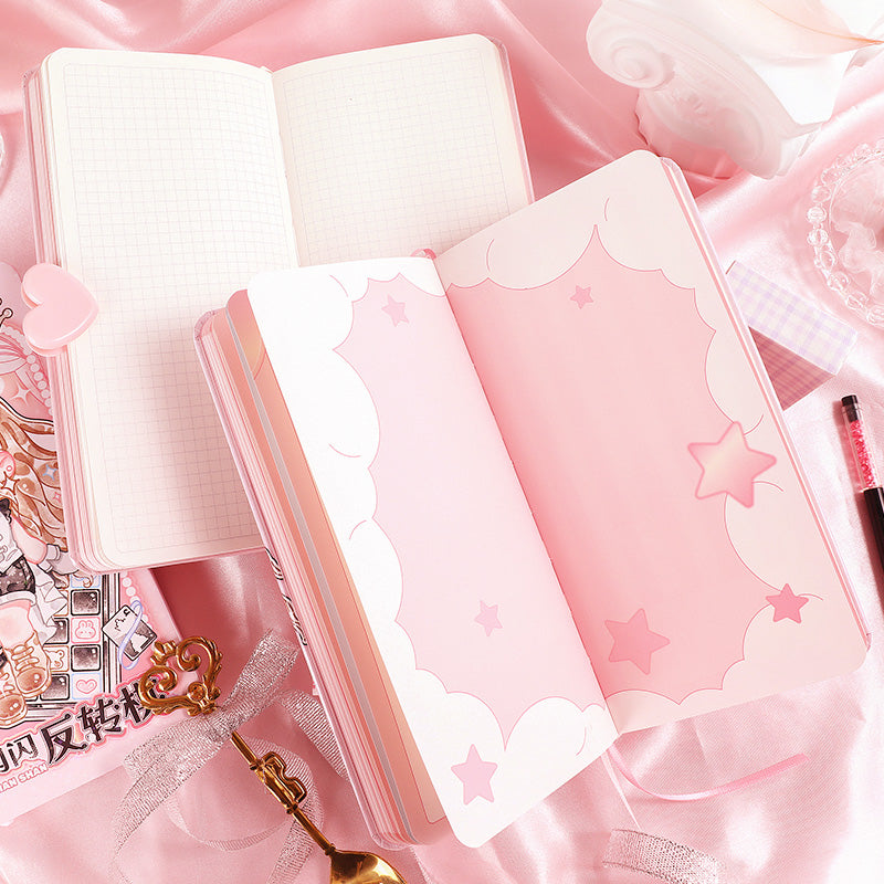 Enchanting Cute Notebooks: Kawaii Cartoon Girl Sky Dream Performers