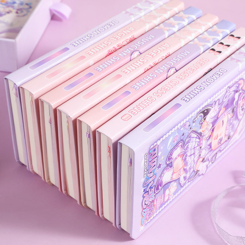 Enchanting Cute Notebooks: Kawaii Cartoon Girl Sky Dream Performers