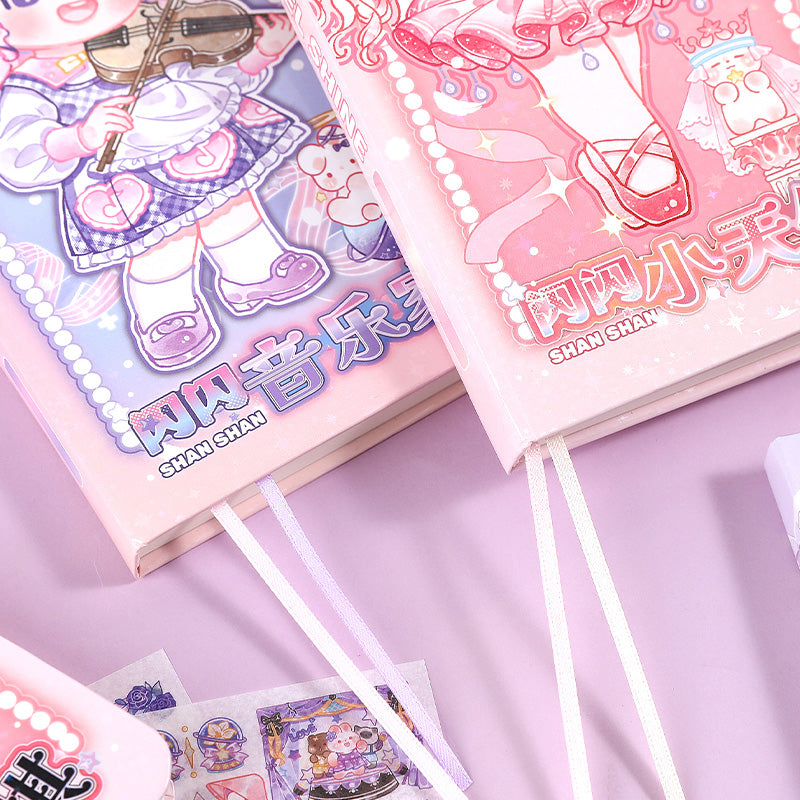 Enchanting Cute Notebooks: Kawaii Cartoon Girl Sky Dream Performers