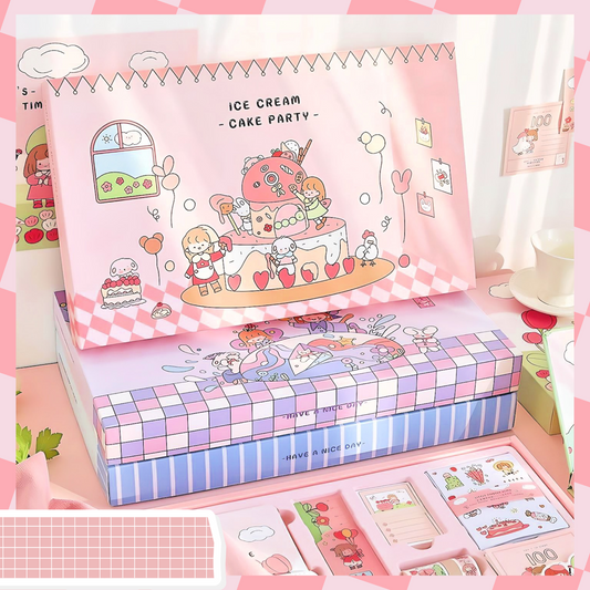 Ice Cream Party Journal Craft Box!! 187Pcs Novelty Gift for Kids