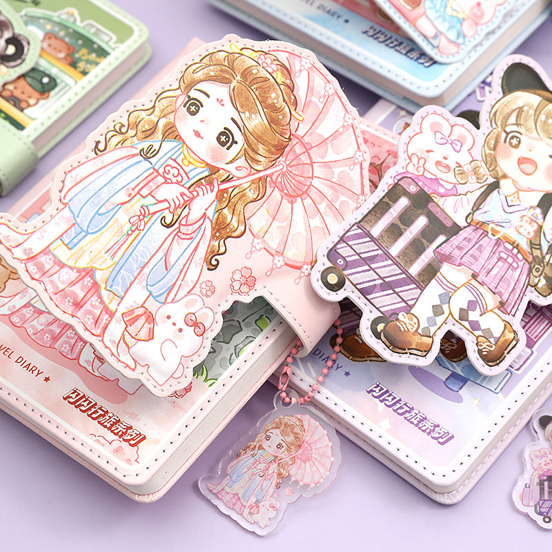 Kawaii Travels Magnetic Buckle Notebook Gift Set for Students Stationery