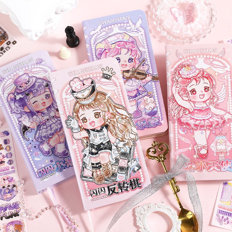 Enchanting Cute Notebooks: Kawaii Cartoon Girl Sky Dream Performers