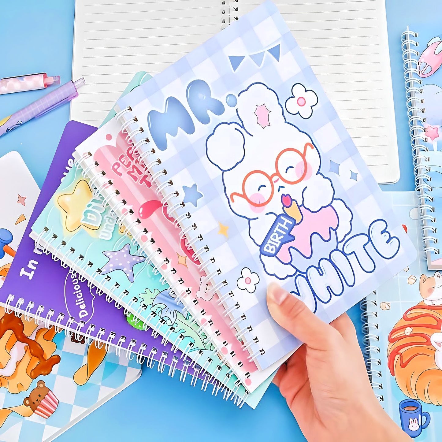 Cute Bunny Notebook Spiral A5 Lined