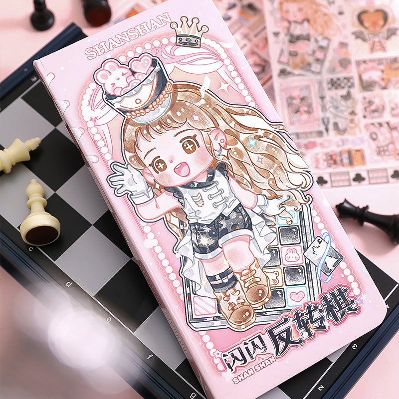 Enchanting Cute Notebooks: Kawaii Cartoon Girl Sky Dream Performers