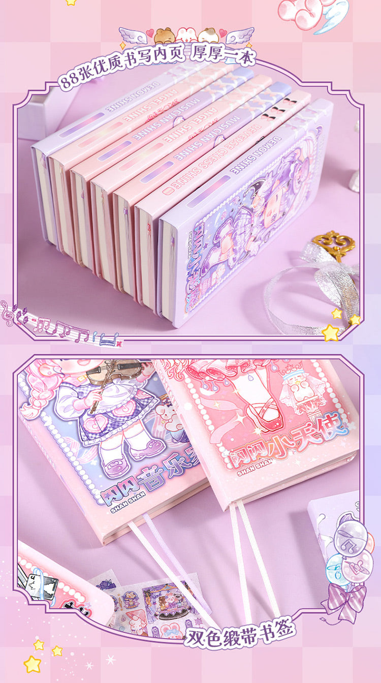 Enchanting Cute Notebooks: Kawaii Cartoon Girl Sky Dream Performers