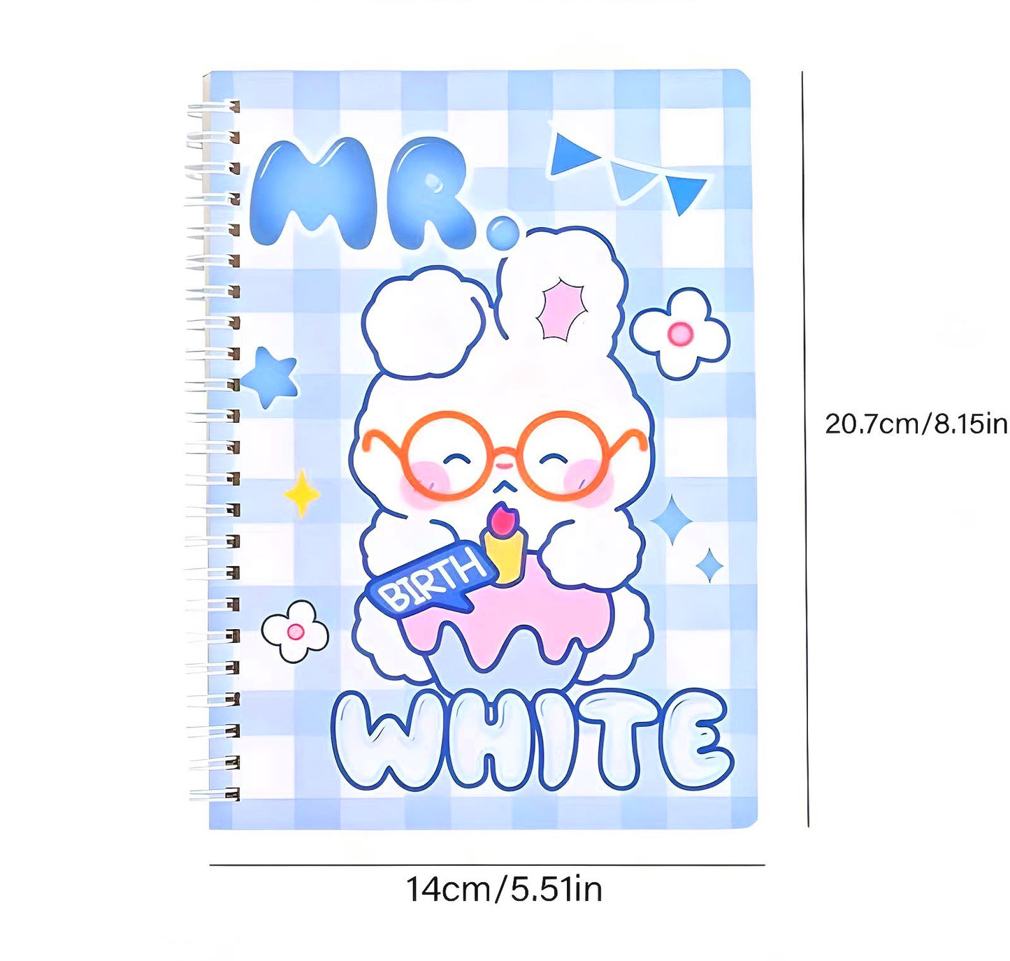 Cute Bunny Notebook Spiral A5 Lined