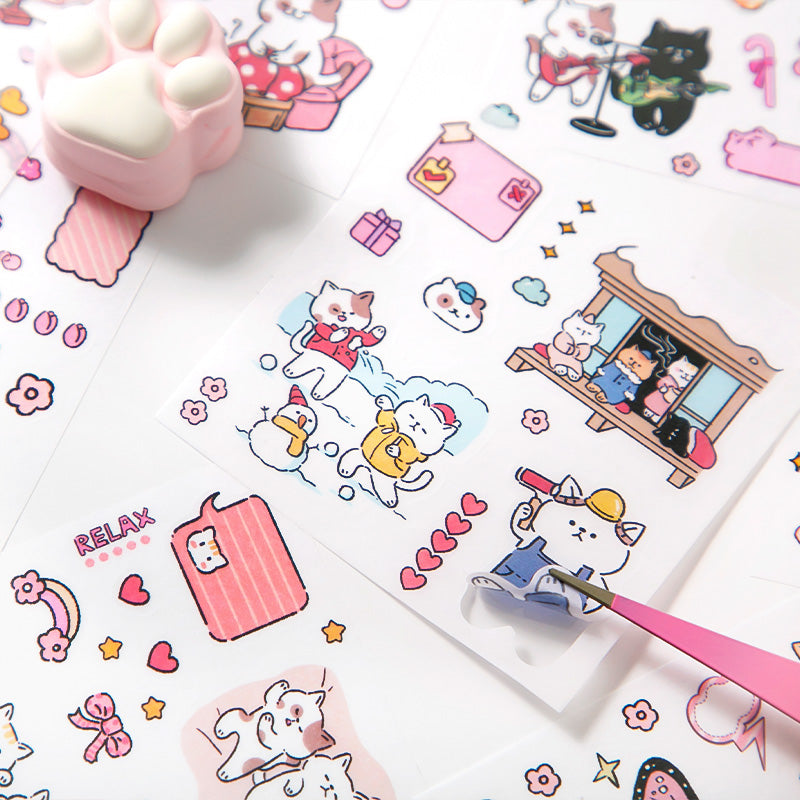 120 PCS Kawaii Kitty Cat Scrapbooking Set Journal Gift Box