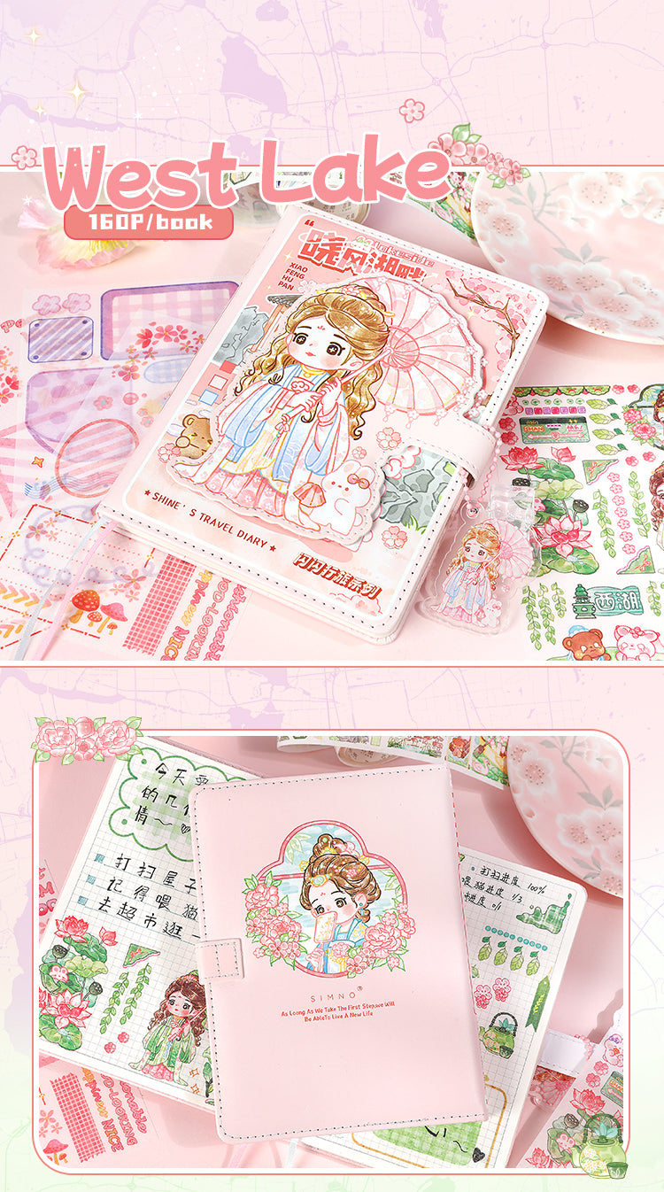 Kawaii Travels Magnetic Buckle Notebook Gift Set for Students Stationery
