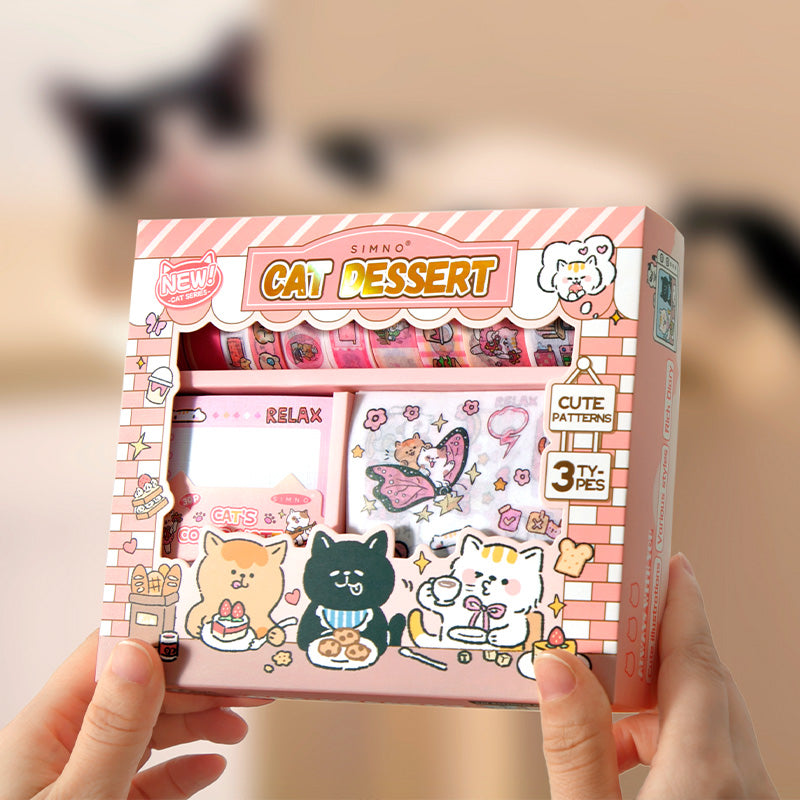 120 PCS Kawaii Kitty Cat Scrapbooking Set Journal Gift Box