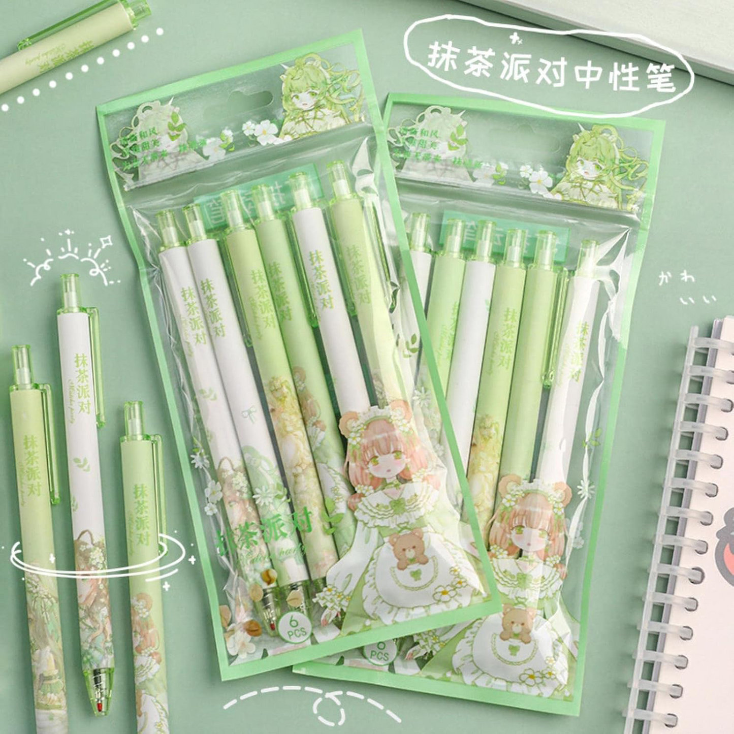 6 Pcs Fairycore Kawaii Pen Set