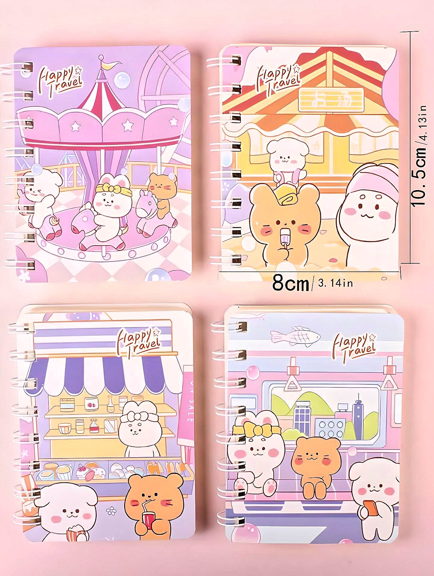 Cute Bunny Kawaii Bear Notebook Mini A7 Sized