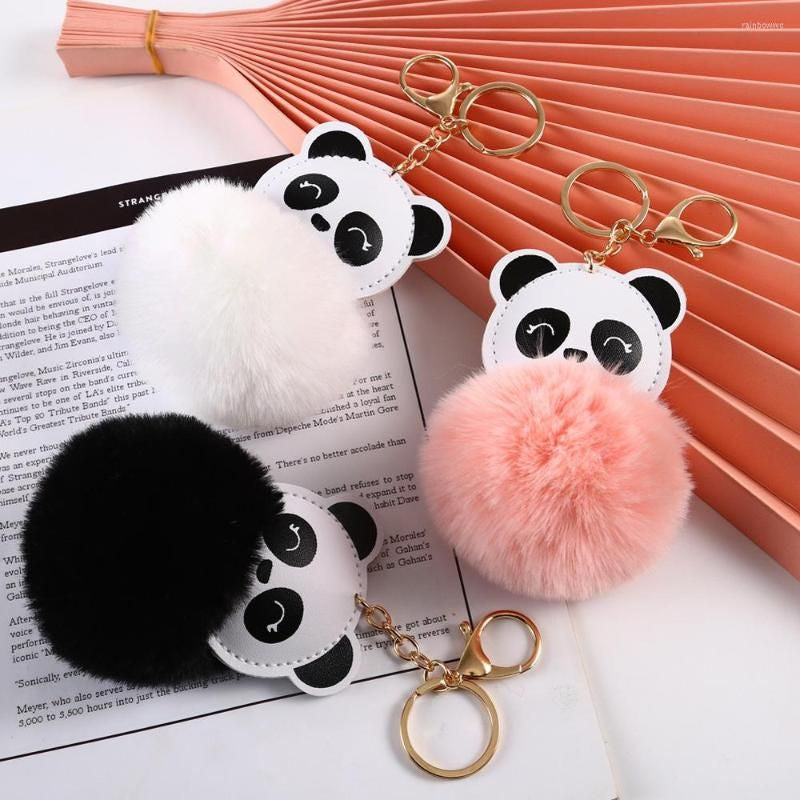 Cute Pompom Keychain Kawaii Panda Keyring