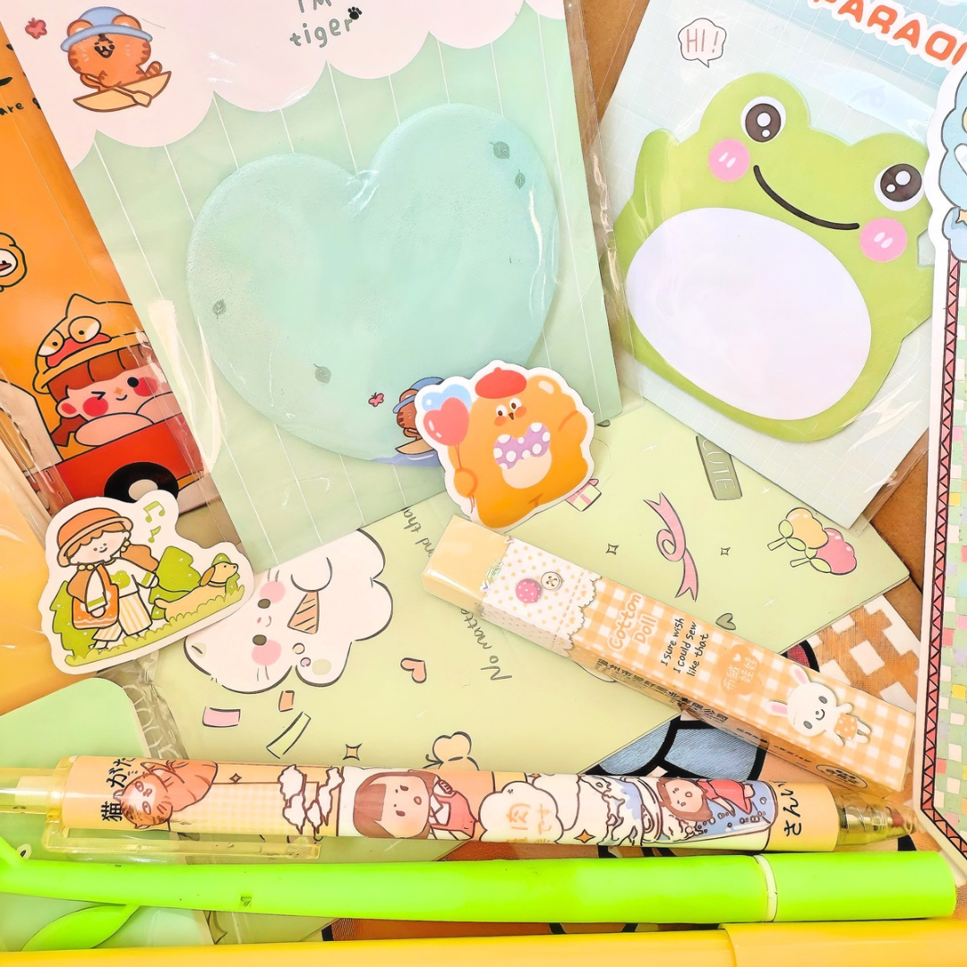 10Pcs Green Sparkle Mystery Stationery Set