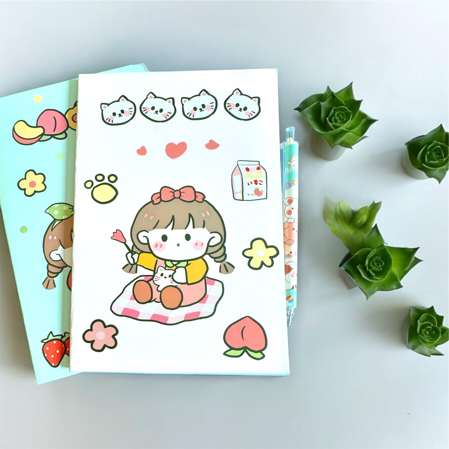1Pc Cute Notebook Kawaii Cartoon Girl A5 Lined