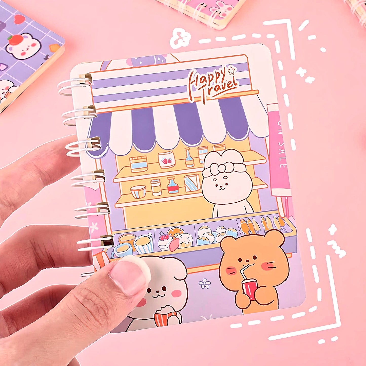 Cute Bunny Kawaii Bear Notebook Mini A7 Sized