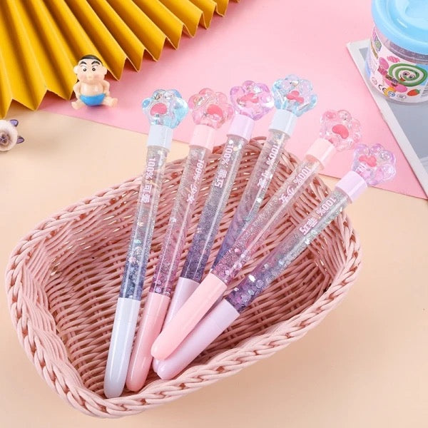 2Pcs Cat Paw Sequin Glitter Pens | Cat Stationery
