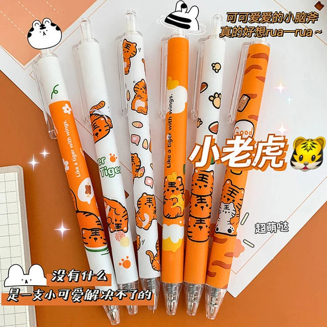 6 Pcs Tiger Kawaii Pen Set