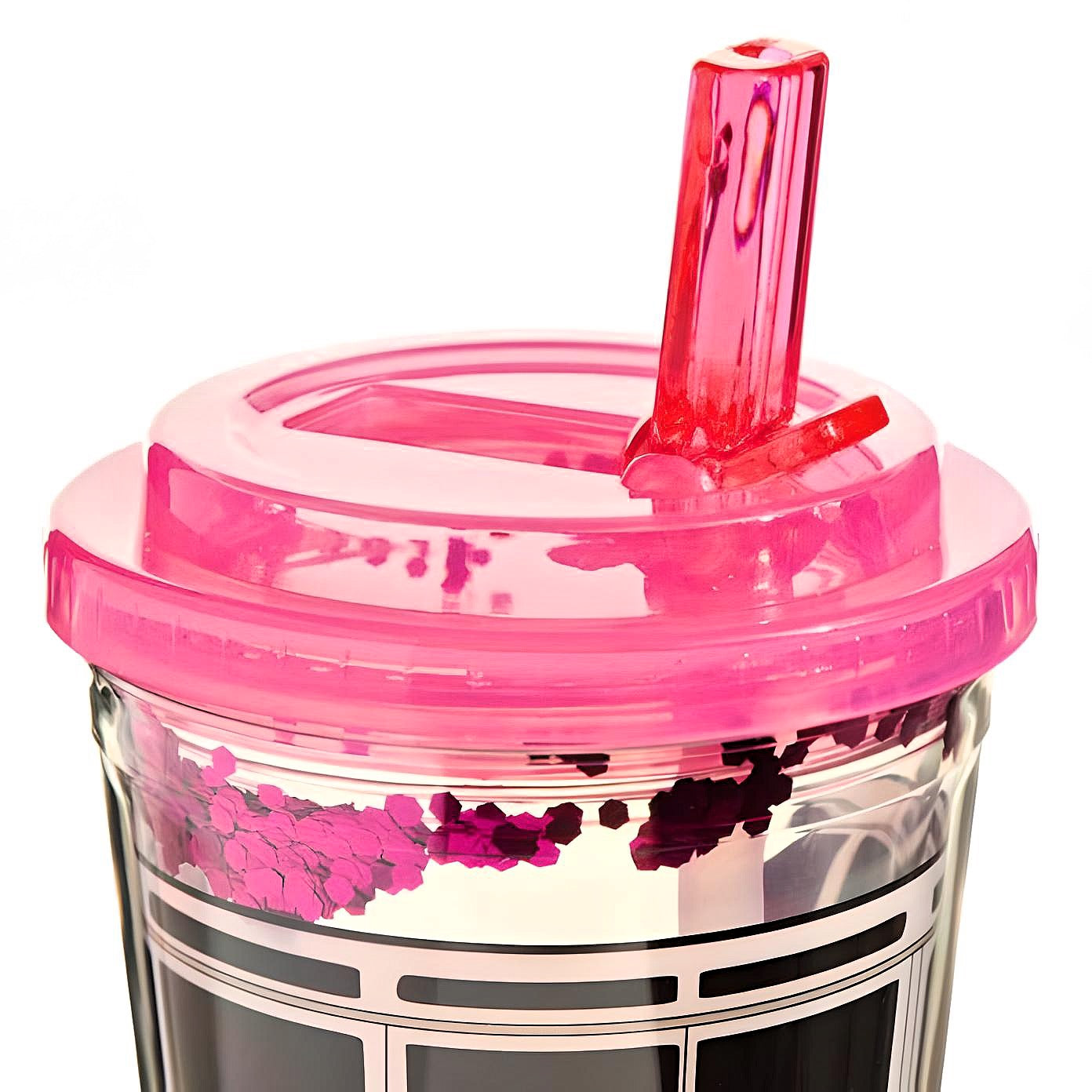 Shatterproof Double Walled Cup with Straw Lid Summer Love Theme