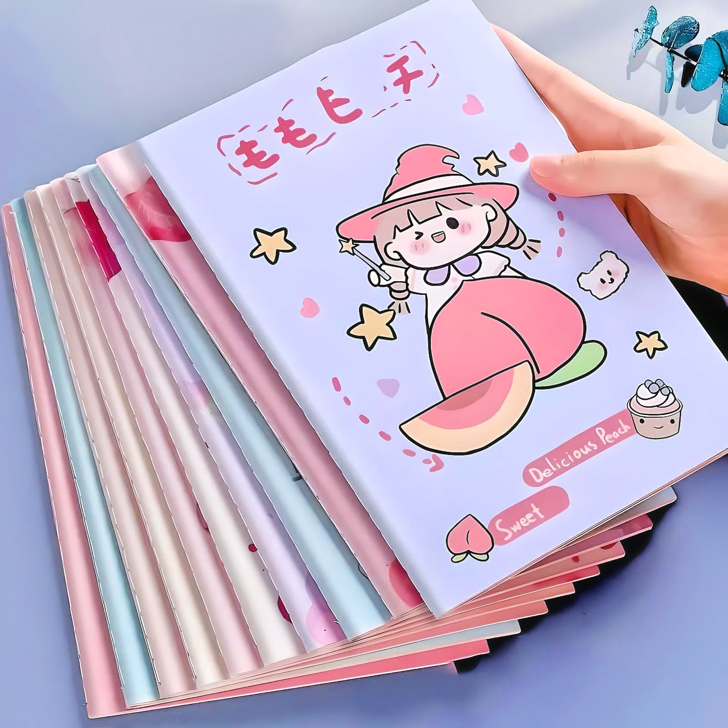 1Pc Cute Notebook Kawaii Cartoon Girl A5 Lined