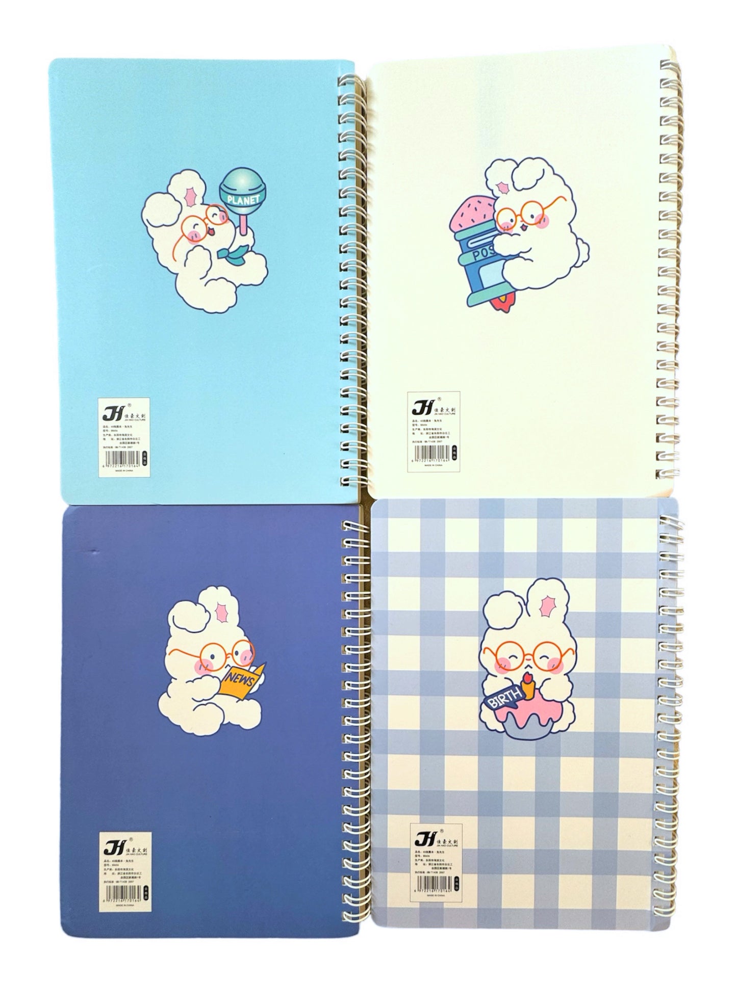 Cute Bunny Notebook Spiral A5 Lined