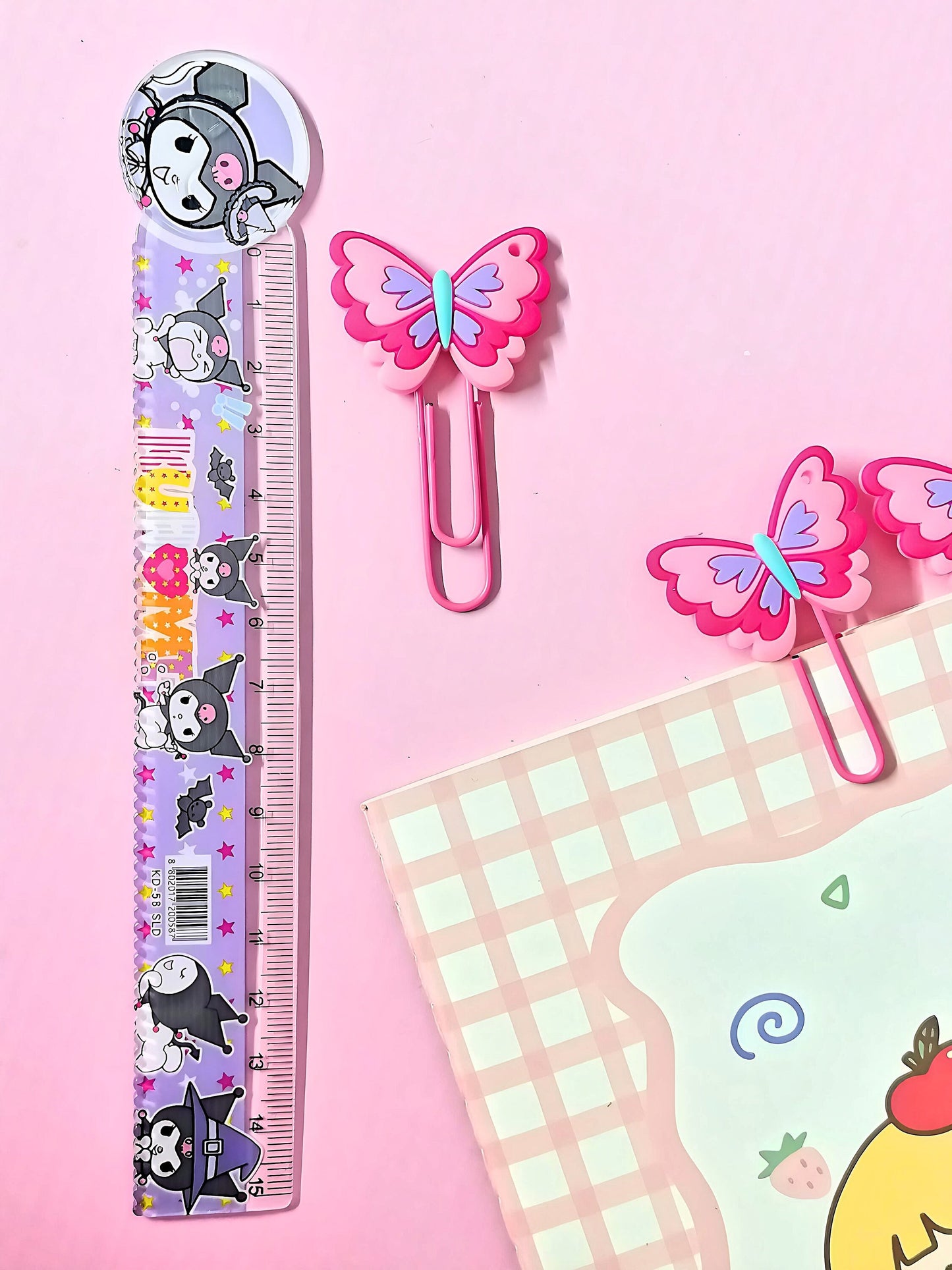 2 Pcs Pink Butterfly Cute Paperclips, Journal Accessory, Scrapbooking Diary Kawaii Stationary, Cute Bookmark, Cute School Supplies for kids