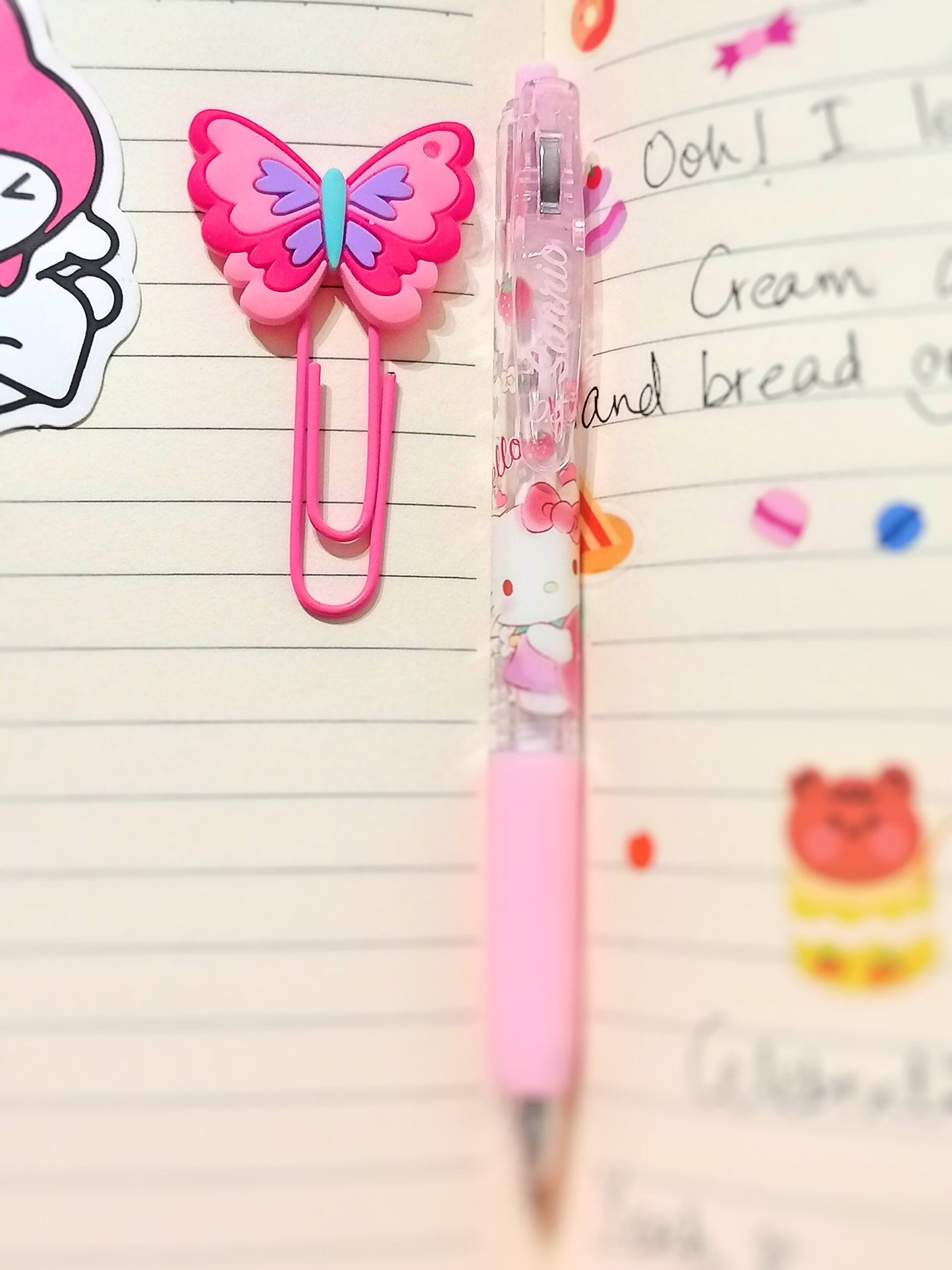 2 Pcs Pink Butterfly Cute Paperclips, Journal Accessory, Scrapbooking Diary Kawaii Stationary, Cute Bookmark, Cute School Supplies for kids