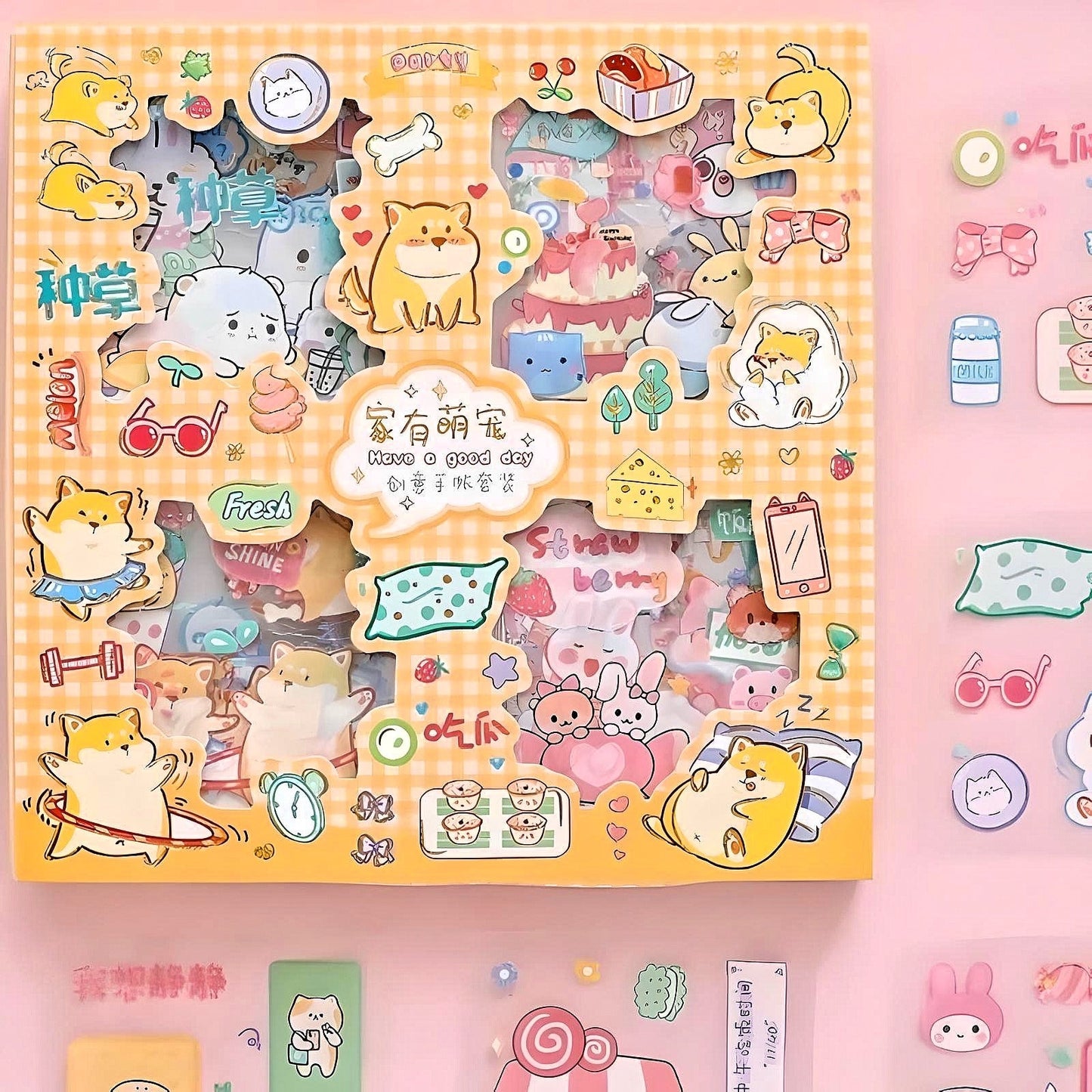 Cute Stickers Set 32 Pcs for Journal Scrapbook Stickers Decal Waterproof Stickers for Diary and Crafts