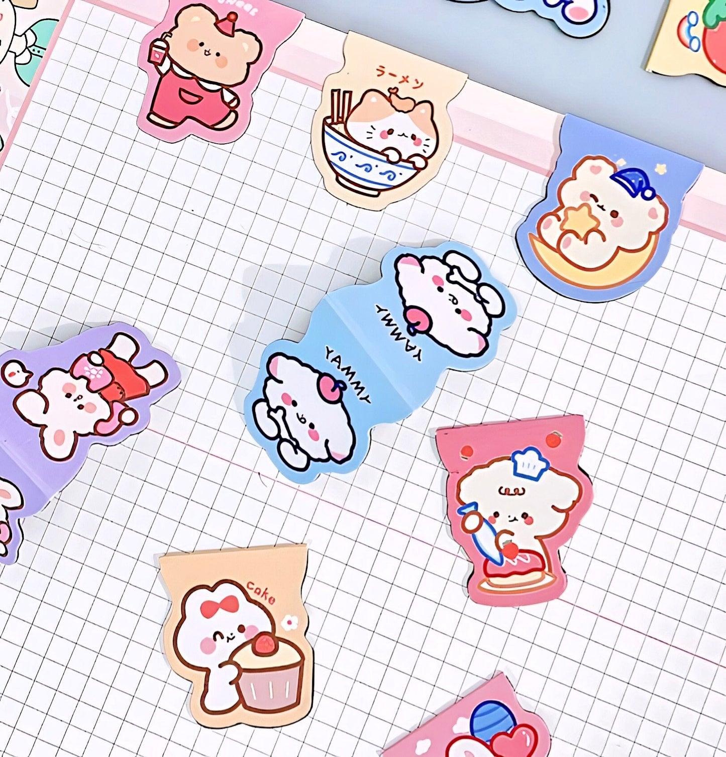 Kawaii Cartoon MAGNETIC BOOKMARK Korean Stationery Japanese Kawaii Stationary