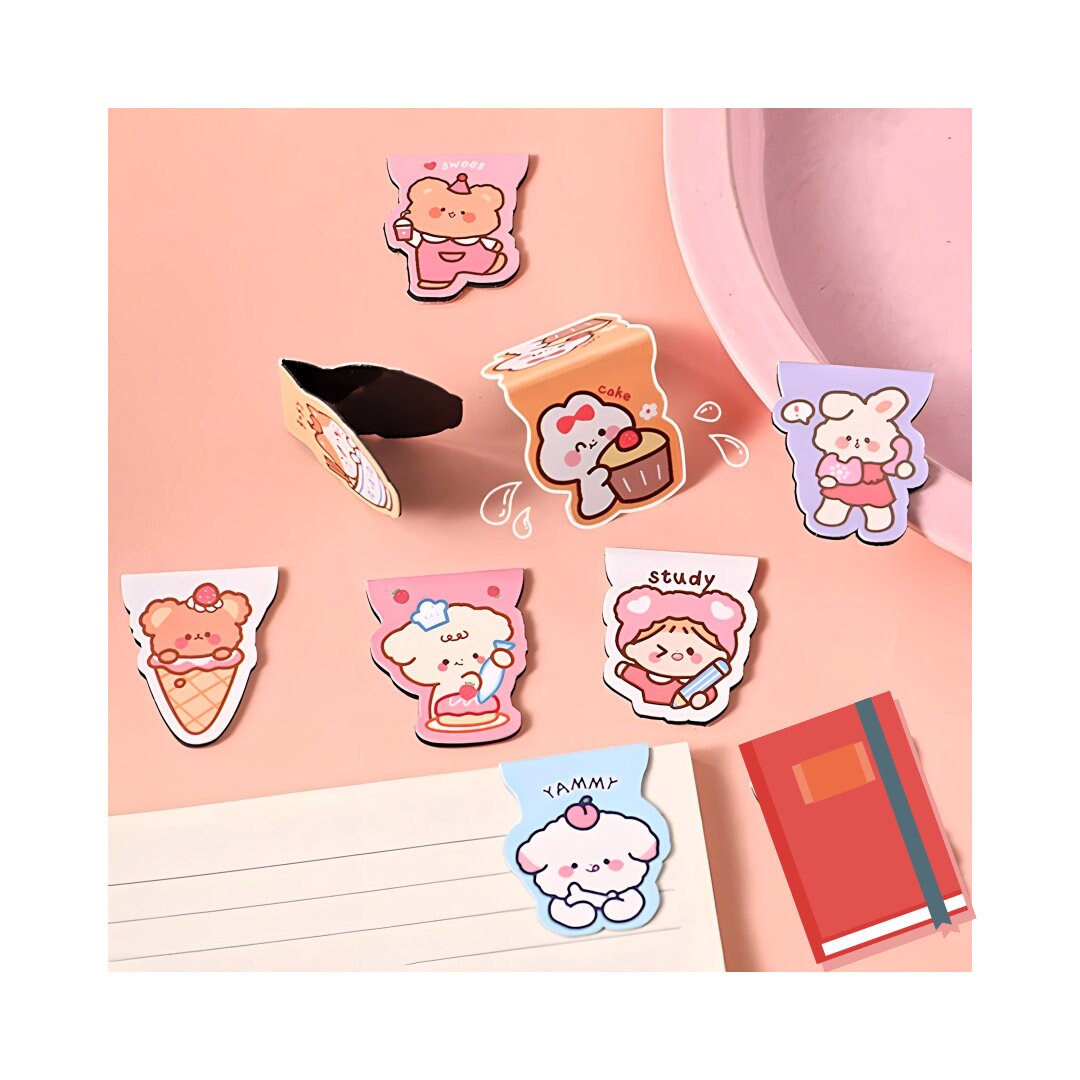 Kawaii Cartoon MAGNETIC BOOKMARK Korean Stationery Japanese Kawaii Stationary