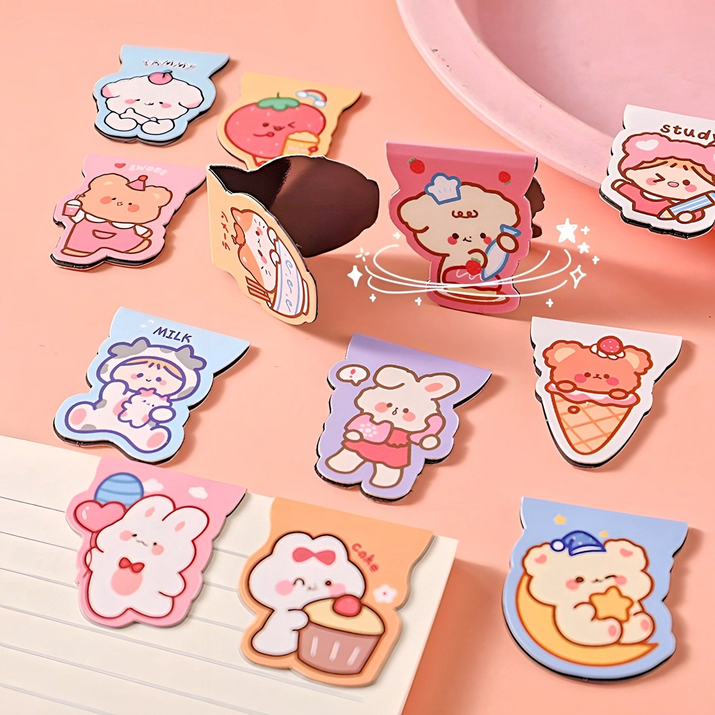 Kawaii Cartoon MAGNETIC BOOKMARK Korean Stationery Japanese Kawaii Stationary