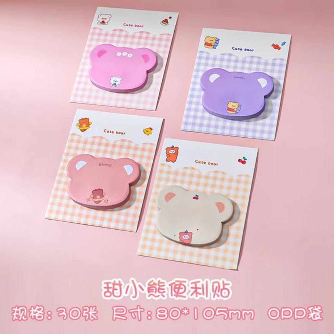 Kawaii Sticky Notes, Cute Memo Pad, Japanese stationery, Kawaii Sticky Notes, Self Adhesive Notes, Heart-shaped stationery, Kawaii Post Its