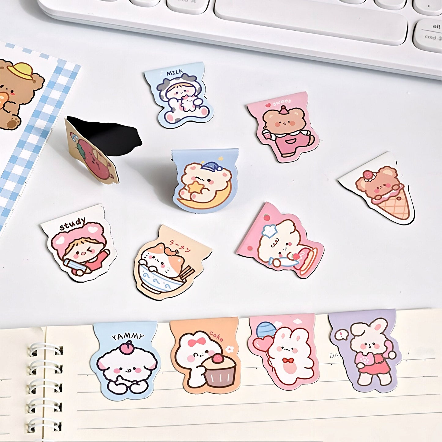 Kawaii Cartoon MAGNETIC BOOKMARK Korean Stationery Japanese Kawaii Stationary