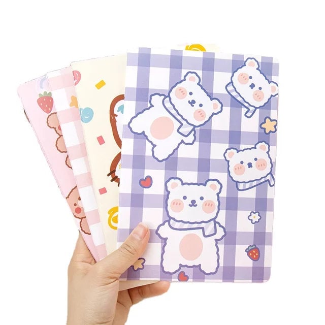 cute pink kawaii bear stationery