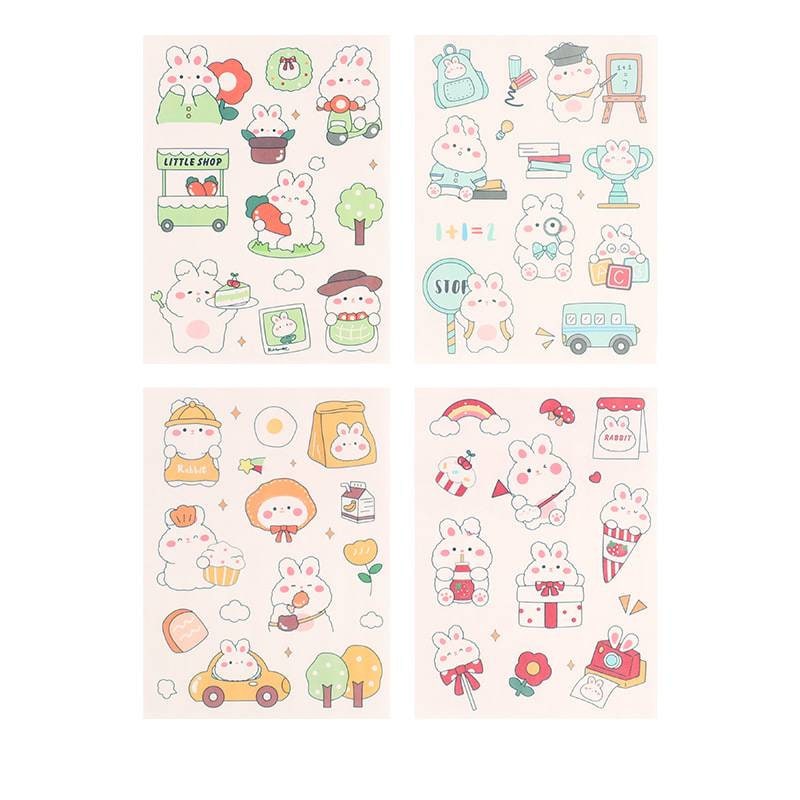 Cute Kawaii Sticker Sheet for Bullet Journal Scrapbooking DIY Diary Planner Korean stationary Bunny Stickers Animal Cat Stickers Highlighter