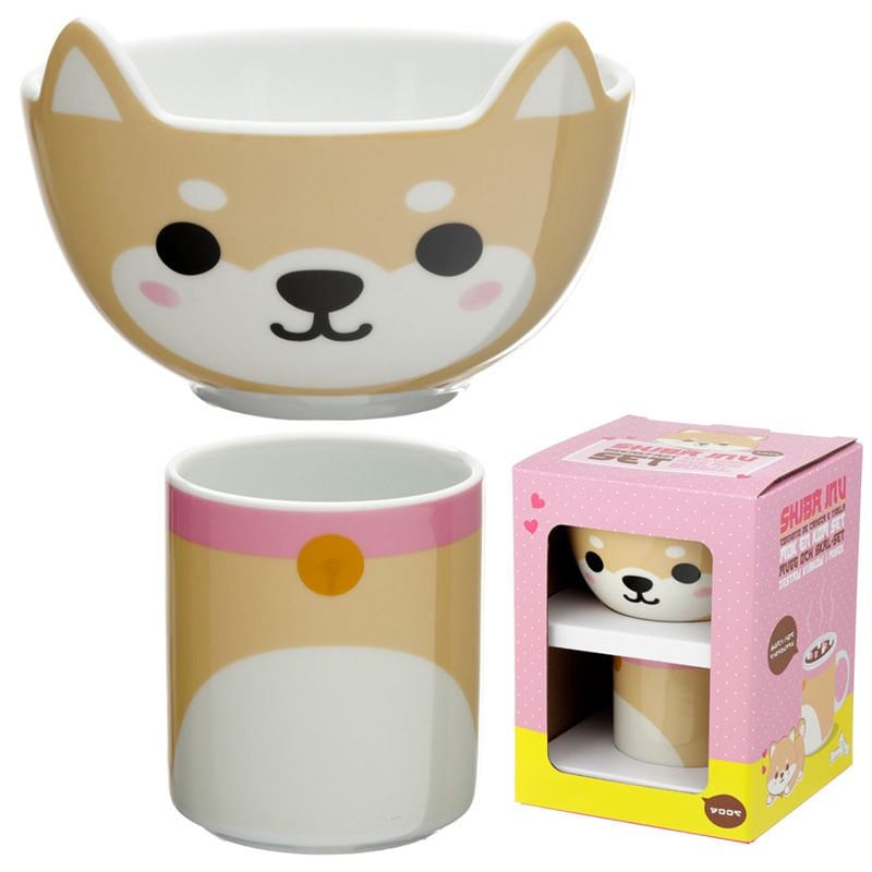 Kids Gift Mug and Bowl| Cute Gifts | Kawaii Mugs| Novelty Birthday Gift for Kids| Cute Mugs| Gifts for her| Unique Gift| Shiba Inu Porcelain