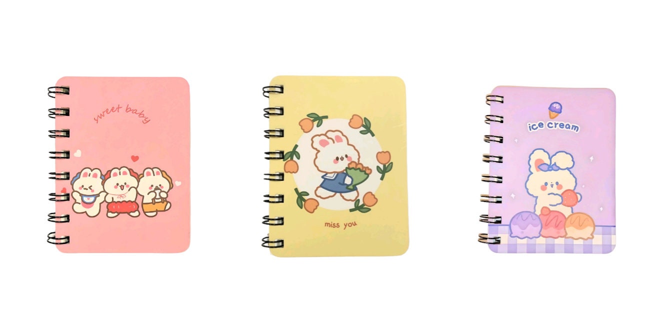 Cute Bunny Stationery, Mini Kawaii Notebook, Cute Notebooks for Kids, Blank Page Notebooks, Fun Back to School Supplies, Cute Gifts for Kids