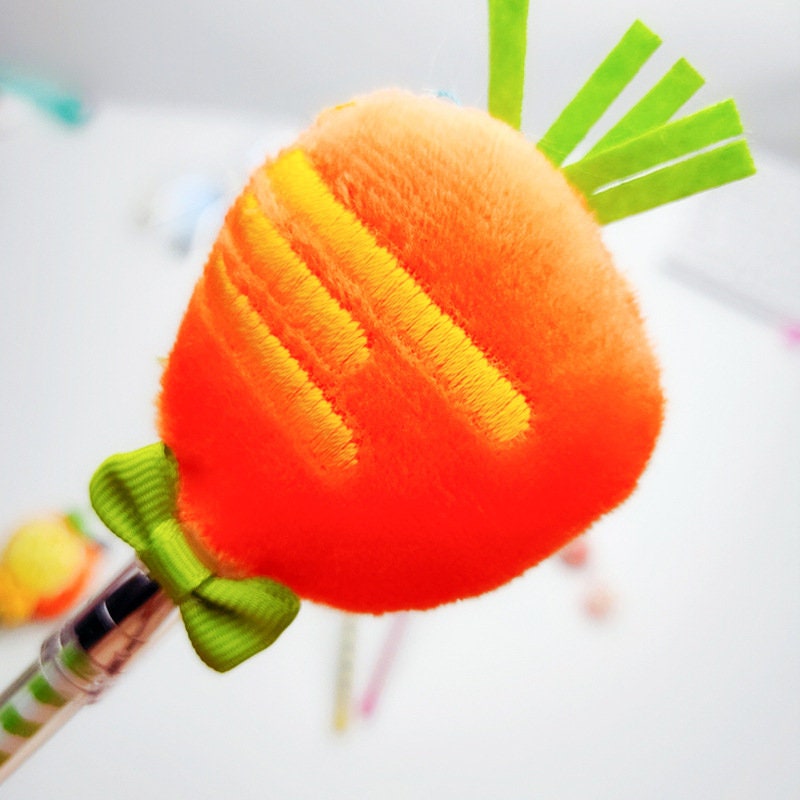 Cute Gel Pens | Creative Fruit Design Pen| Fluffy Velvet Bow Kawaii Pens| Cute School Supplies| Cute Office Stationery Plush Pens