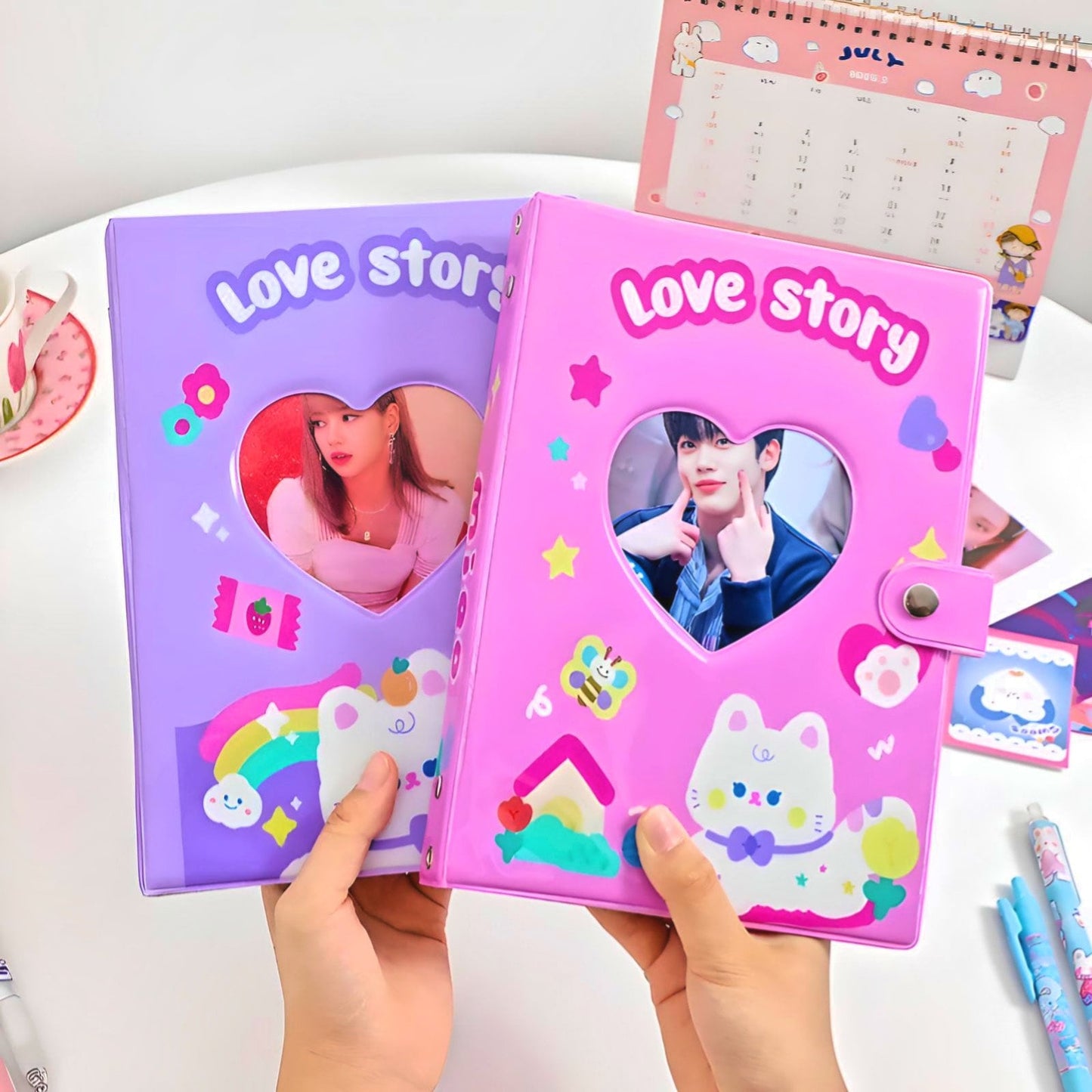 Large Kawaii Photo Binder, Photocard Holder, Cute Collection Book, Kpop Idol Postcard Cute Photo Album, A5 Korean Stationery, Polaroid Album