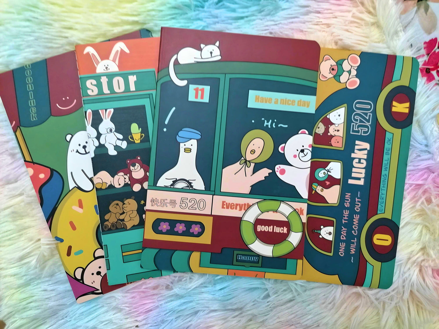 4 Pcs Cute Notebook | Cute Gifts for Kids | A5 Lined Notebook| Kawaii Stationary Journal Cute Diary | Ruled Pages | Stationary Gift for Kids