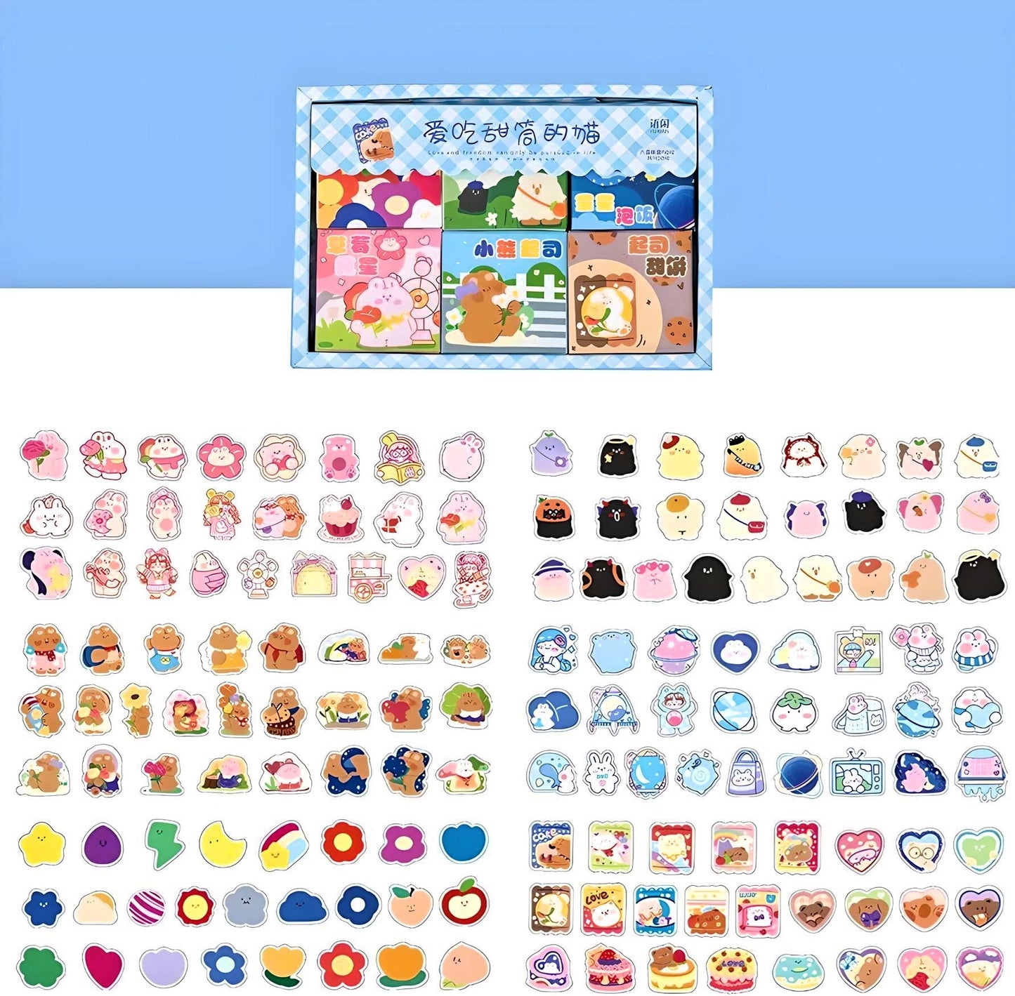 300 Pcs Kawaii Stickers, Cute Stickers for Journal, Stickers for Scrapbook, DIY Crafts, Animal Stickers, Journal Supplies, Cute Gifts for Ki