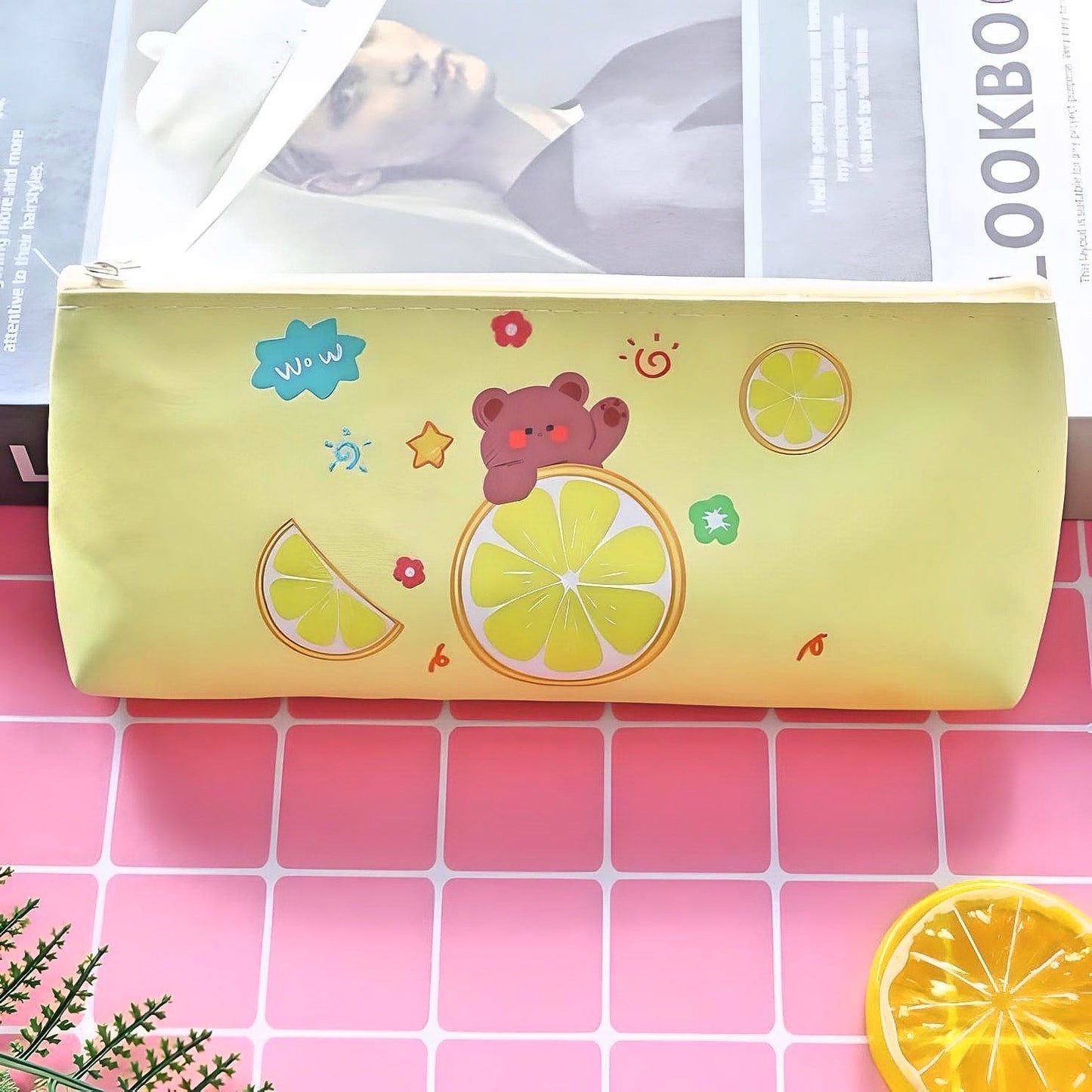 Cute Pencil Case| Kids PU Leather Pencil Case| Cute Bunny Kawaii Bear Stationery | Cute School Supplies | Gifts for Kids